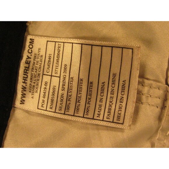 HURLEY Mens Plaid Swim Trunks 34 Measured String Swimsuit Black String Tie - Picture 9 of 10